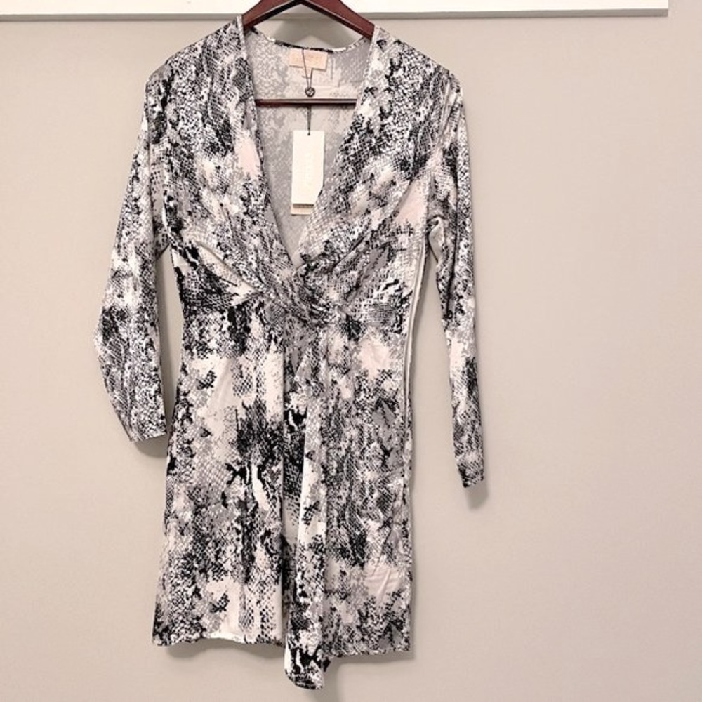 Slinky Twist Knot Snake Print Party Dress - Picture 1 of 3